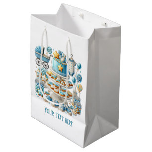 Cool baby boy shower customisable medium gift bag