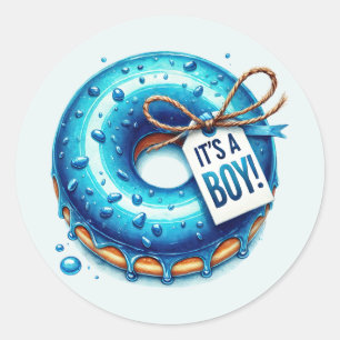 Cool baby boy shower sweet  classic round sticker