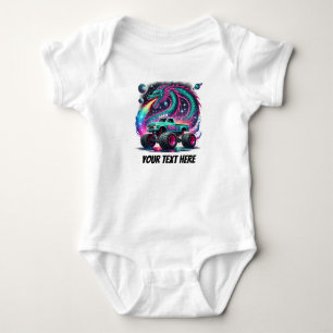 Cool baby boys Monster truck customisable Bodysuit