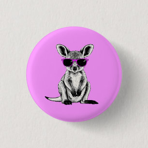 Cool Baby Kangaroo Joey 3 Cm Round Badge