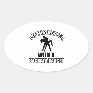 Cool Bachata designs Oval Sticker