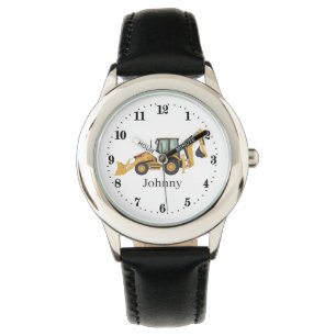 cool backhoe boys construction kids add name watch