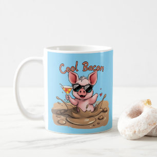 "Cool Bacon" Piglet in Sunglasses Coffee Mug