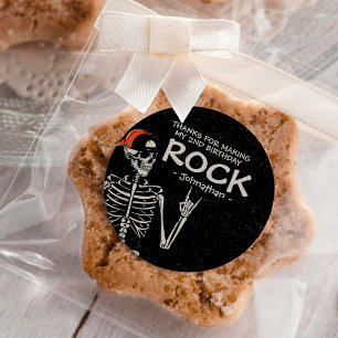 Cool Bad Two The Bone Halloween 2nd Birthday Party Classic Round Sticker