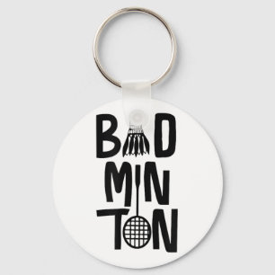 Cool Badminton Minimal Art, Badminton Shuttle & Key Ring