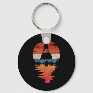 Cool Badminton Retro Vintage Sunset Style Key Ring