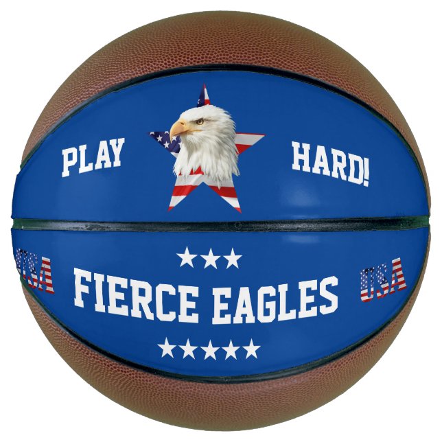 Cool Bald Eagle, The American Flag, Star Basketball (Front)