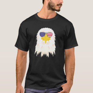 Cool Bald Eagle Wearing Usa Flag Sunglasses Us Ame T-Shirt