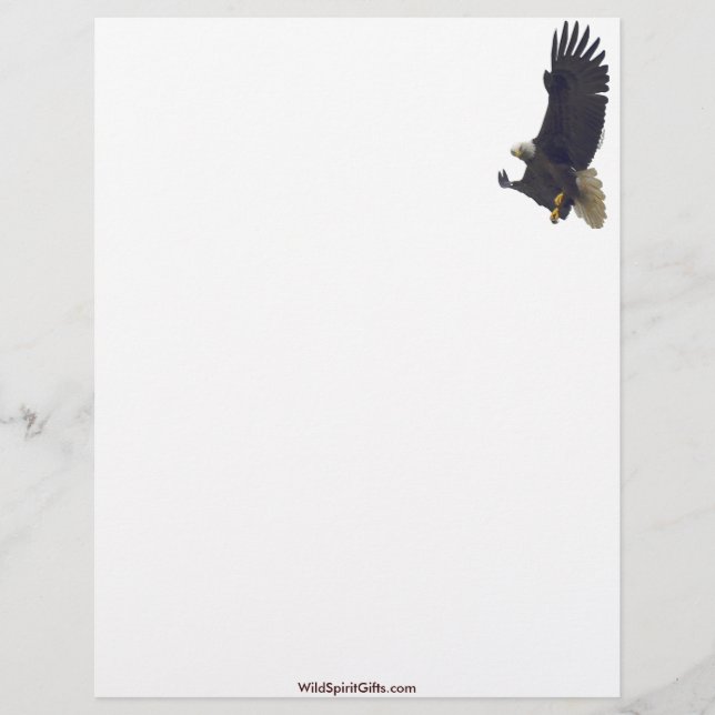 Cool Bald Eagle Wildlife Collection Customized Letterhead (Front)