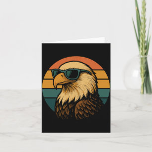 Cool Bald Eagle With Sungles Retro Patriotic Card