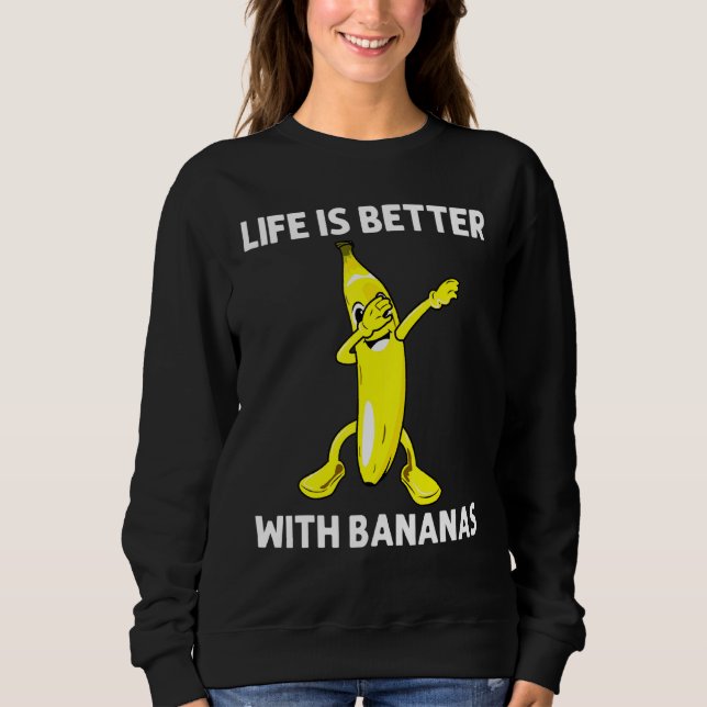 Cool Banana For Men Women Dabbing Yellow Sweet Tro Sweatshirt (Front)
