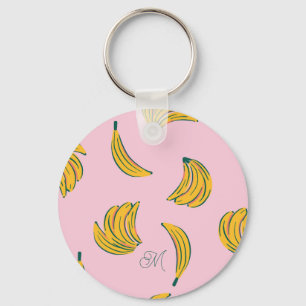 Cool Banana Pink Pattern Key Ring