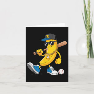 Cool Banana Wear Sungles Baseball Player Cartoon Card