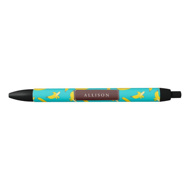 Cool Bananas Pattern Personalised Black Ink Pen (Front)