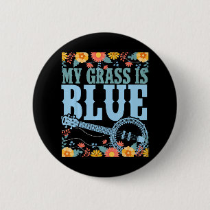 Cool Banjo Flowers Vintage Stringed Bluegrass 6 Cm Round Badge