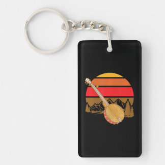 Cool Banjo Lover Present Cute Bluegrass Country Key Ring