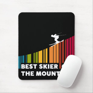 Cool Barcode Design Best Skier On The Mountain Mouse Pad