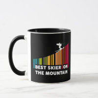 Cool Barcode Design Best Skier On The Mountain 