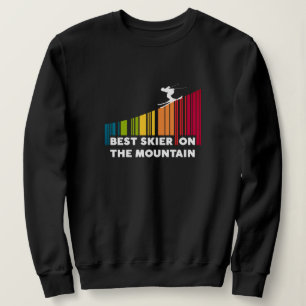 Cool Barcode Design Best Skier On The Mountain  Sweatshirt
