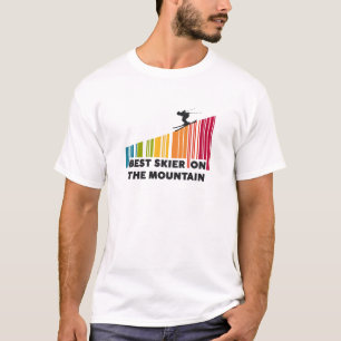 Cool Barcode Design Best Skier On The Mountain T-Shirt