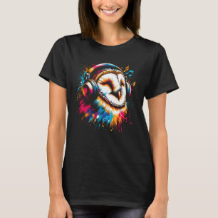 Cool Barn Owl Art for Music Lovers Christmas Birth T-Shirt