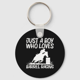 Cool Barrel Racing Art For Boys Kids Horseback Rid Key Ring