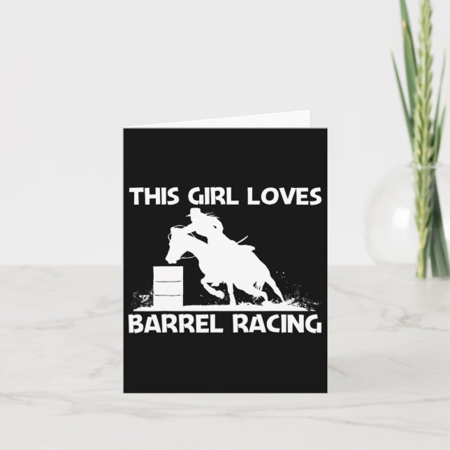Cool Barrel Racing Art For Girls Mum Horseback Rid Card (Front)
