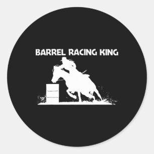 Cool Barrel Racing Art For Men Dad Horseback Ridin Classic Round Sticker