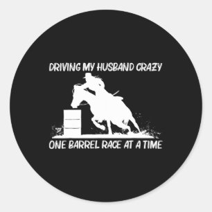 Cool Barrel Racing Art For Women Mum Horseback Rid Classic Round Sticker