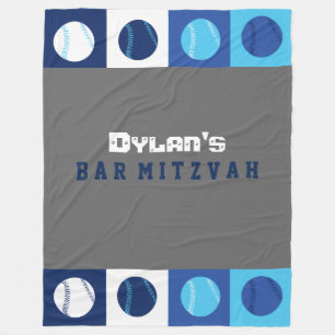 COOL BASEBALL Bar Mitzvah Photo Op Backdrop Fleece Blanket