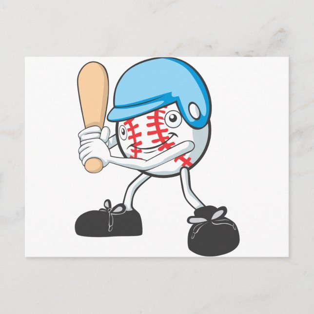 Cool Baseball Batter Cartoon Postcard (Front)