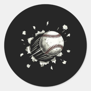 Cool Baseball Graphic Youth Men Baseball Classic Round Sticker