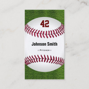 Cool Baseball Number - Coach Player Trainer Staff Business Card