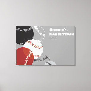 COOL BASEBALL Sign-In Canvas Board Print