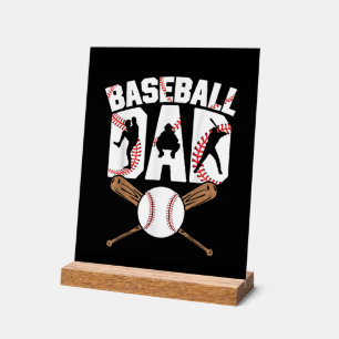 Cool Baseball Sports Dad word  art Acrylic Sign