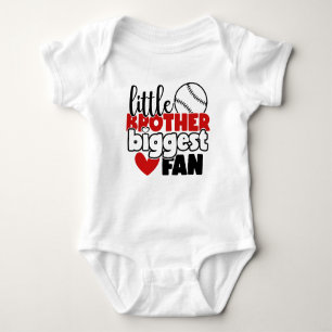 Cool Baseball sports little Brother biggest fan Baby Bodysuit