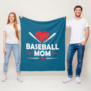Cool Baseball sports Mom word art Fleece Blanket