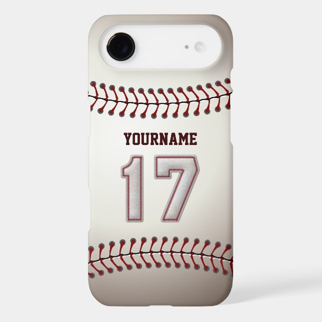 Cool Baseball Stitches - Custom Number 17 and Name Case-Mate iPhone Case (Back)