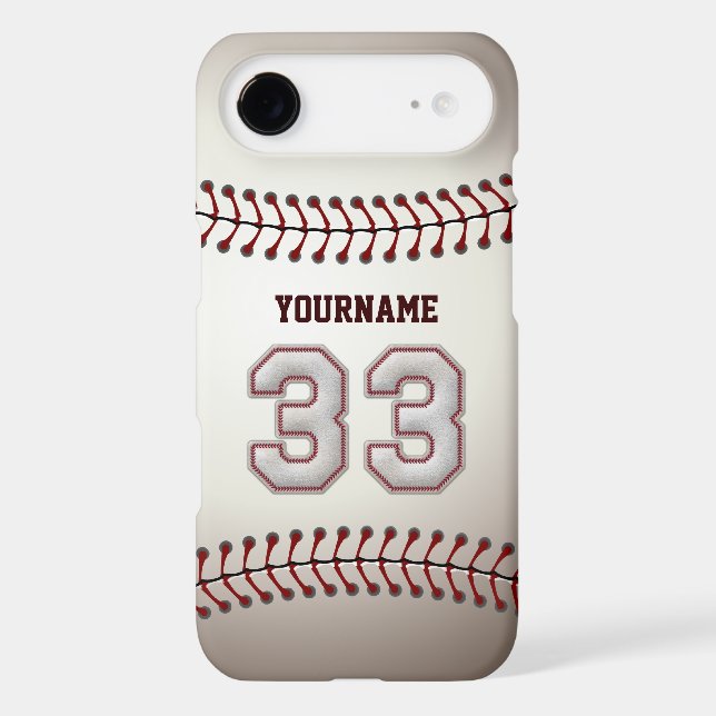 Cool Baseball Stitches - Custom Number 33 and Name Case-Mate iPhone Case (Back)