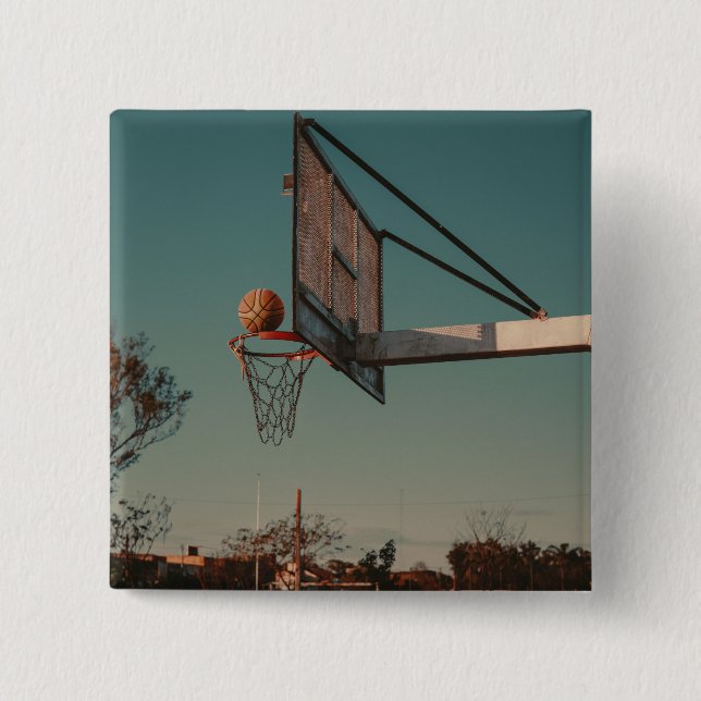 Cool Basketball 15 Cm Square Badge (Front)