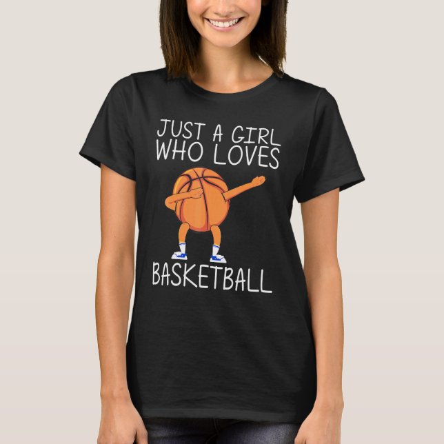 Cool Basketball Art For Girls Kids Dabbing Ball Te T-Shirt (Front)