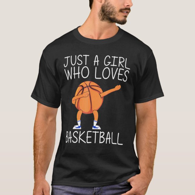 Cool Basketball Art For Girls Kids Dabbing Ball Te T-Shirt (Front)