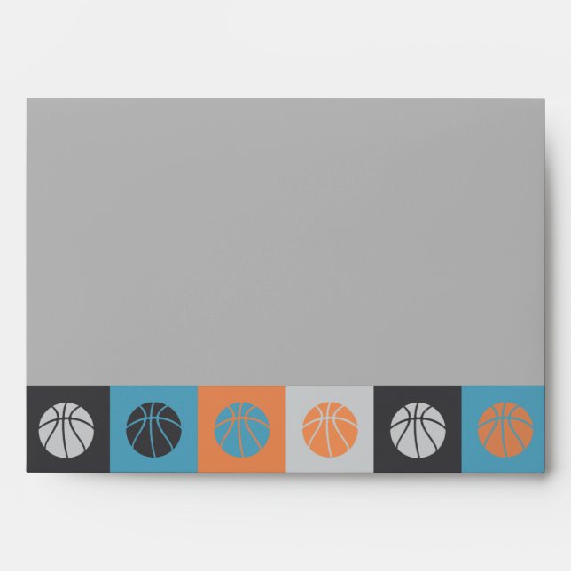 COOL BASKETBALL Bar Bat Mitzvah Custom Envelope (Front)