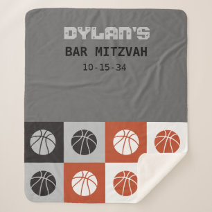 COOL BASKETBALL Bar Mitzvah Take Home Gift Sherpa Blanket