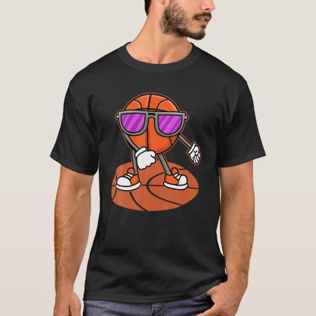 Cool Basketball Dancing With Sunglasses | Sports H T-Shirt (Front)