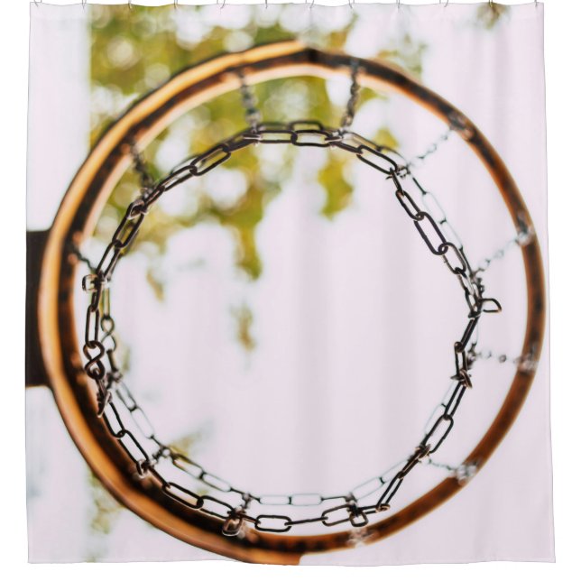 Cool Basketball Design Shower Curtain (Front)