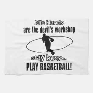 Cool basketball designs tea towel