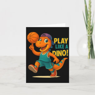Cool Basketball Dinosaur Player Funny Sports Dino  Card