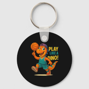 Cool Basketball Dinosaur Player Funny Sports Dino  Key Ring