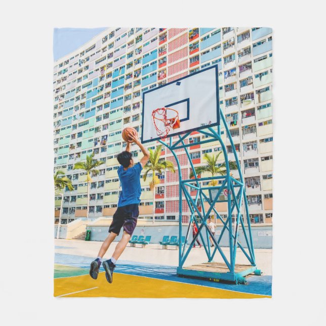 Cool Basketball Gift Fleece Blanket (Front)